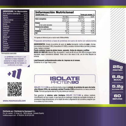 Isolate 90 Cfm - 1,8 Kg - Chocolate Blanco Con Leche Milkywhey - Aumenta La Masa Muscular - Masmusculo_4