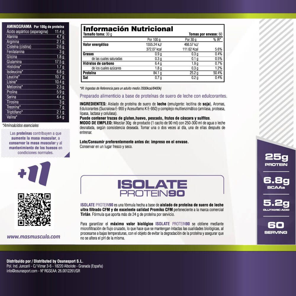 Isolate 90 Cfm - 1,8 Kg - Chocolate Blanco Con Leche Milkywhey - Aumenta La Masa Muscular - Masmusculo_5