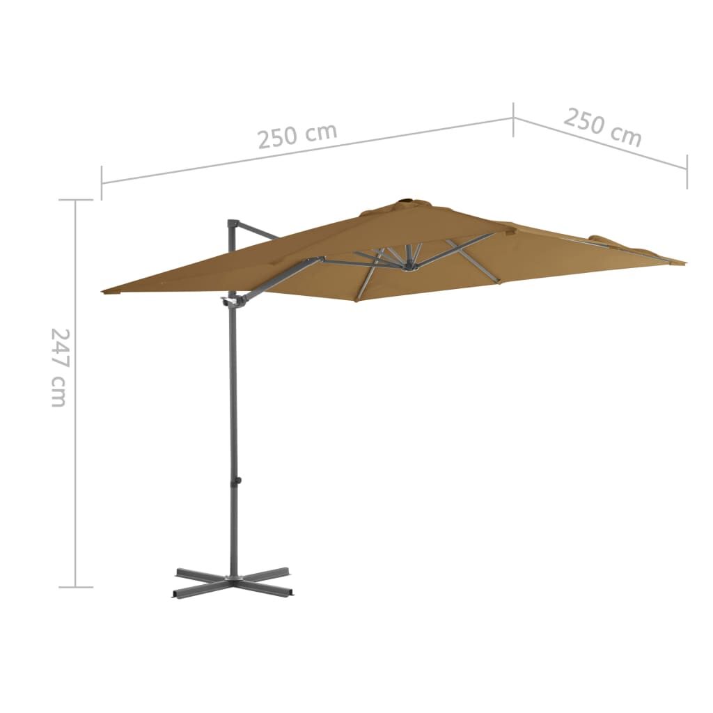 Vidaxl Sombrilla De Jardín Con Base Portátil Gris Taupe_2