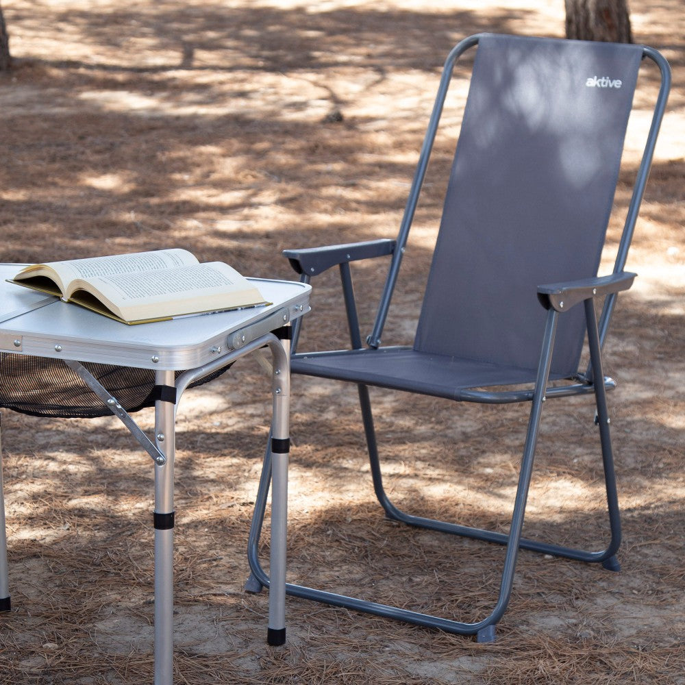 Aktive Silla Plegable Camping Antivuelco Gris_2
