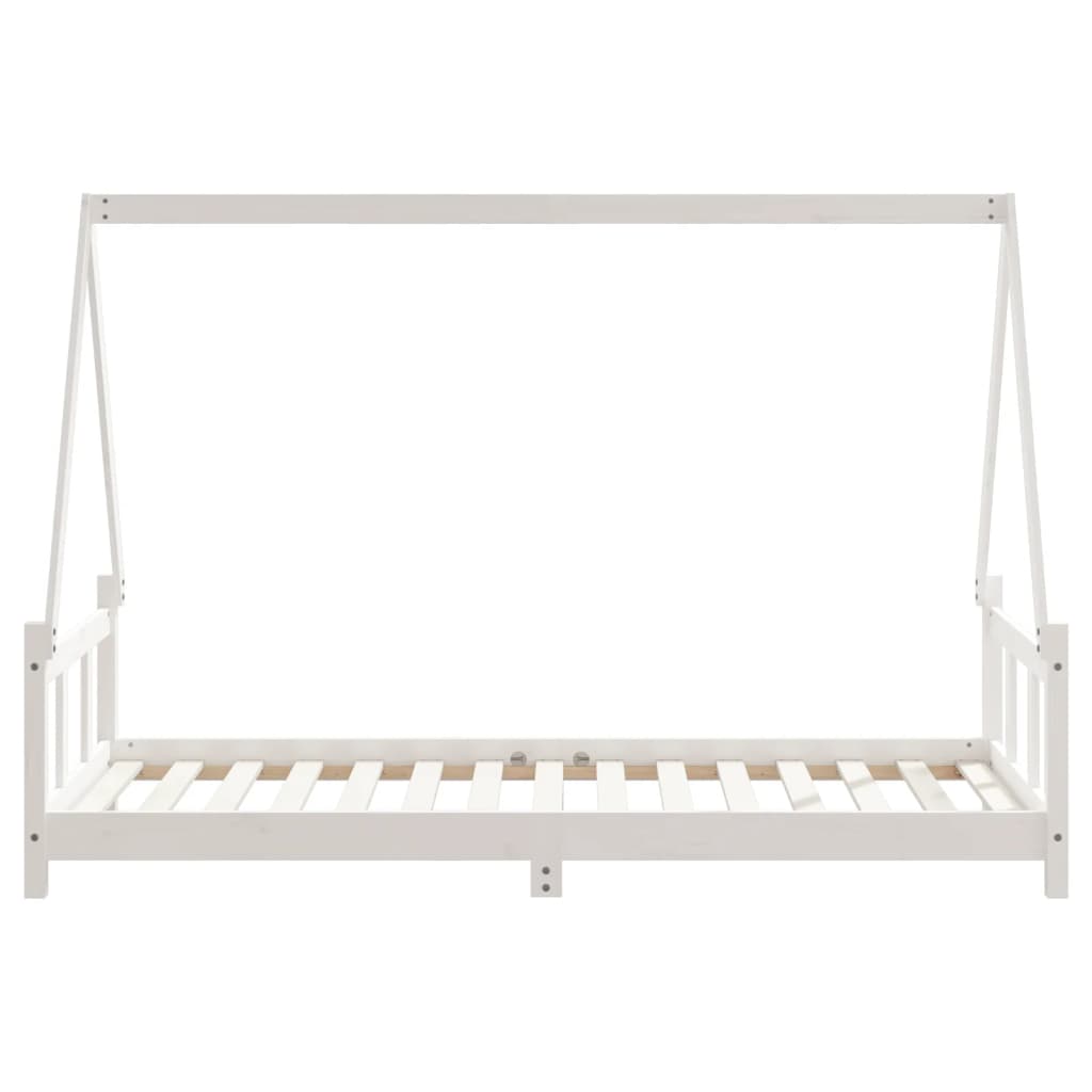 Estructura De Cama Para Niños Madera De Pino Blanco 90x190 Cm / Vetonek_3
