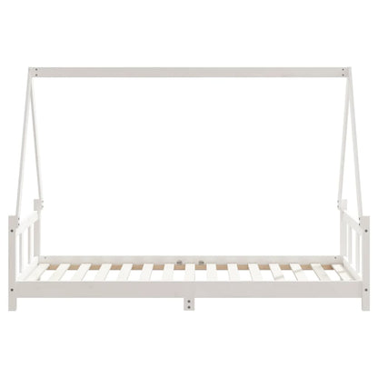 Estructura De Cama Para Niños Madera De Pino Blanco 90x190 Cm / Vetonek_3