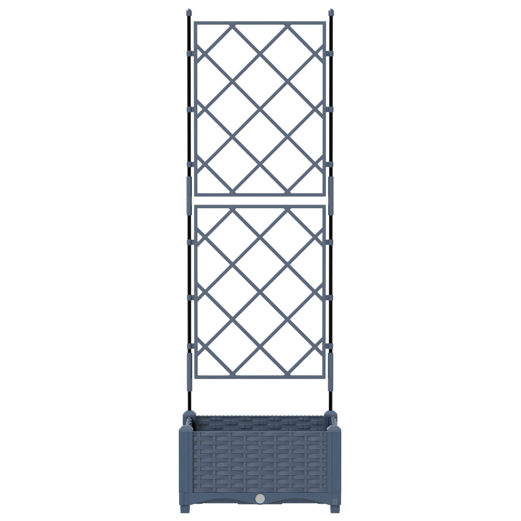 Vidaxl Maceta De Jardín Con Enrejado Gris 40 X 40 X 125.5 Cm Pp_4