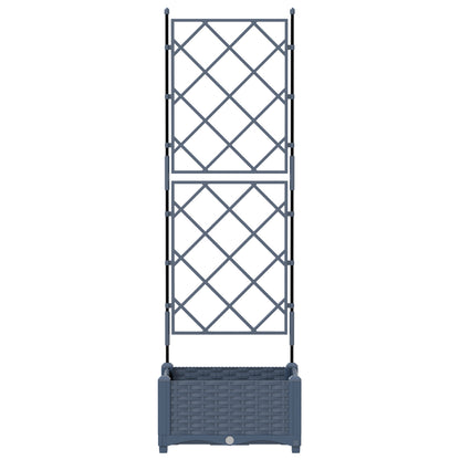 Vidaxl Maceta De Jardín Con Enrejado Gris 40 X 40 X 125.5 Cm Pp_4
