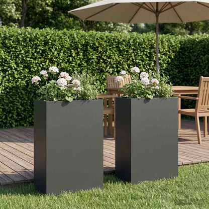 Macetero De Jardín 2 Uds. Gris Antracita 40 X 20 X 75 Cm_1