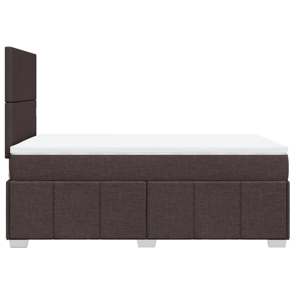 Cama Box Spring Con Colchón Tela Marrón Oscuro 120x200 Cm / Vetonek_4