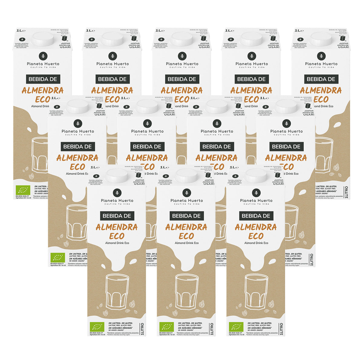 Pack de 12 Bebidas Planeta Huerto Eco Amêndoa 1L