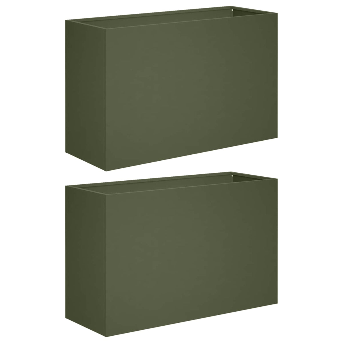 Macetero De Jardín 2 Uds. Verde Oliva 80 X 30 X 50 Cm_0