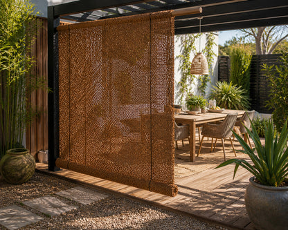 Persiana Coco Natural 1,40/1,5x2,40 M 100% Ocultación Exterior Terraza Jardín_1