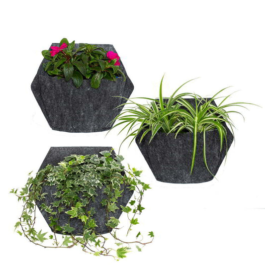 Jardín Vertical Modular Citysens Con Riego Manual De 3 Maceteros – Blanco Con Funda Téxtil Reciclada_0