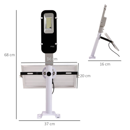 Outsunny Luz Solar Exterior Con 54 Led Ip65 Impermeable 68x37x16 Cm Plata_2