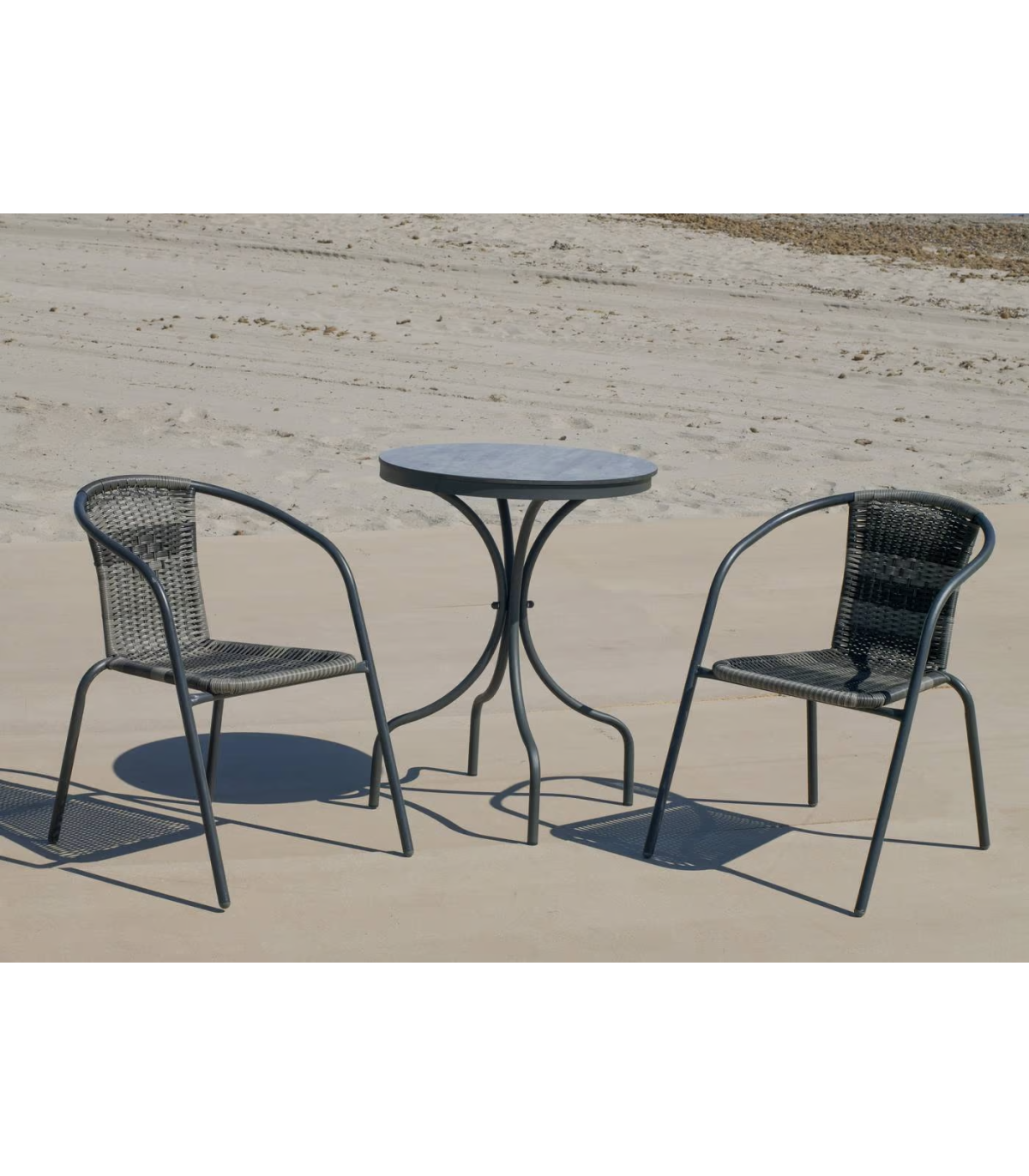 Pack De 2 Sillones Terraza Jardín Santana-3 Acero/huitex 73 Cm(alto) 60 Cm(ancho)52 Cm(fo_0