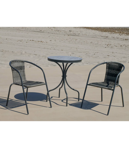 Pack De 2 Sillones Terraza Jardín Santana-3 Acero/huitex 73 Cm(alto) 60 Cm(ancho)52 Cm(fo_0