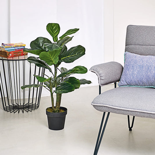 Planta Artificial Ficus Lyrata - Decoración Natural Para Interiores 0.9 M / Multicolor_0