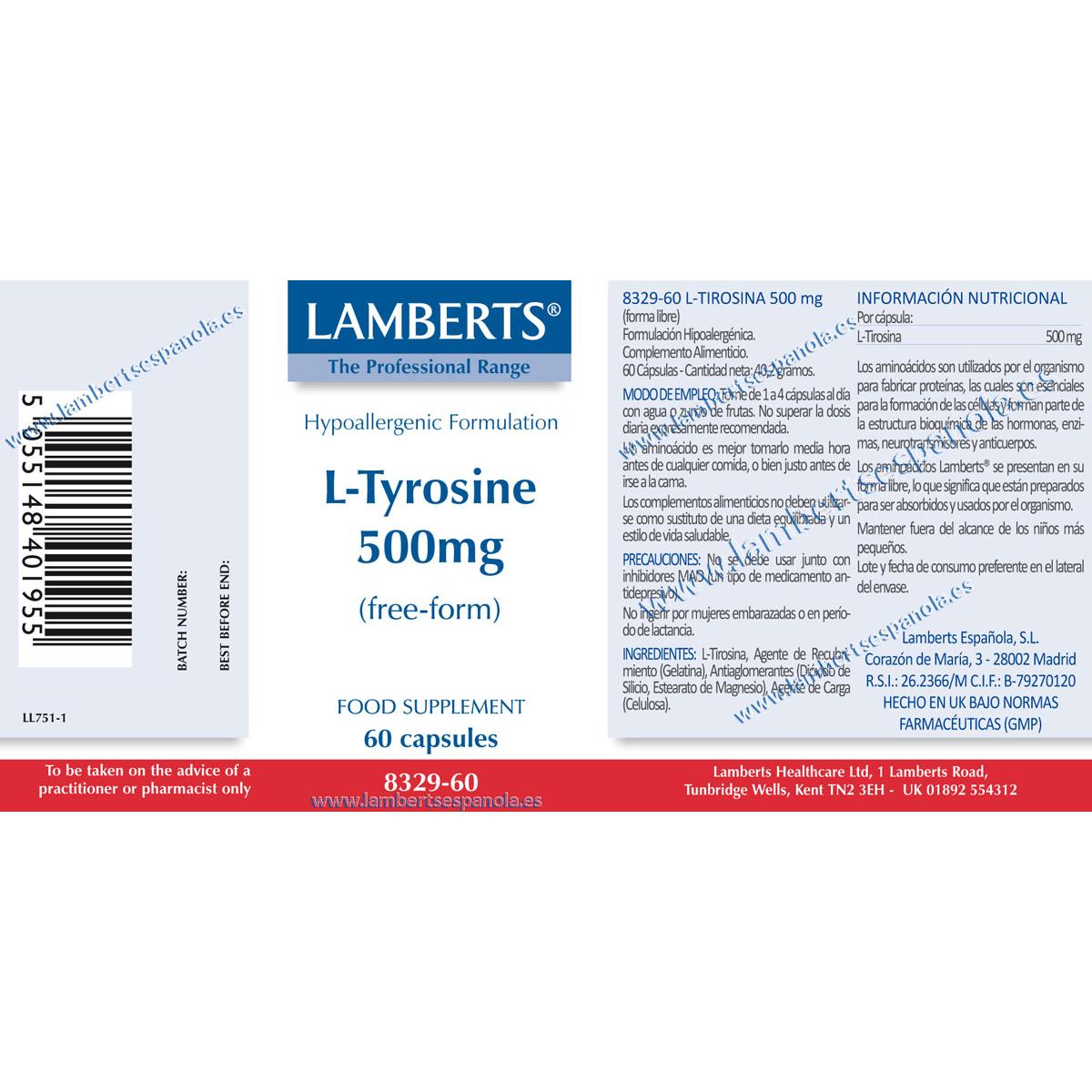 L-Tirosina 500 mg