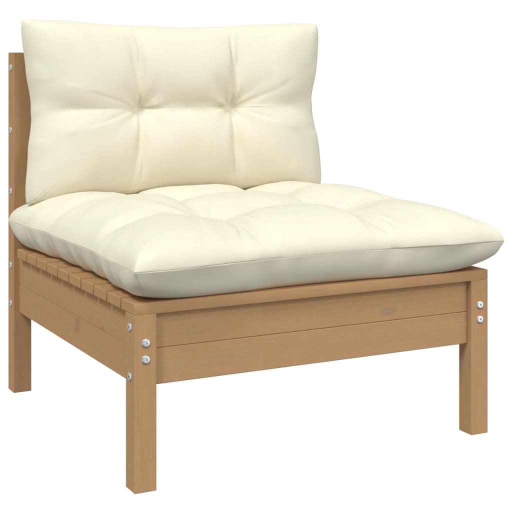 Vidaxl Muebles De Jardín 8 Pzas Y Cojines Madera De Pino Marrón Miel_4