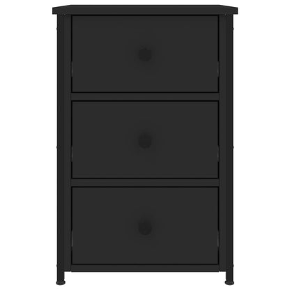 Mesita De Noche Madera De Ingeniería Negro 40x36x60 Cm_3