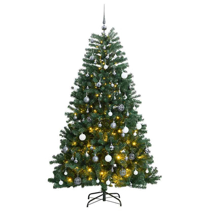 Vidaxl Árbol De Navidad Artificial Con Bisagras 300 Led Y Bolas 240 Cm_0