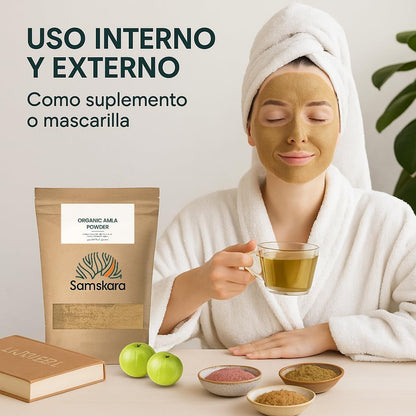 Amla En Polvo Bio | Samskara | Para Cabello Y Piel | Fuente Natural De Vitamina C, Colágeno Y Calcio - 500g_2