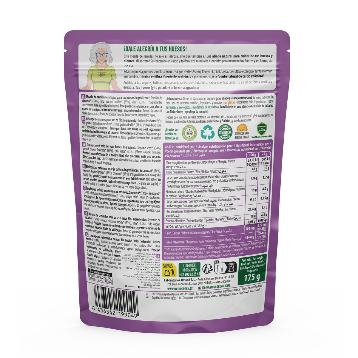 Mezcla de Semillas SmartMix óseo Bio Naturgreen 175 g