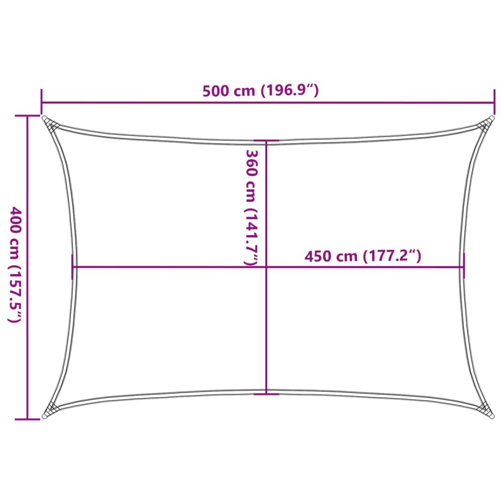 Vidaxl Toldo De Vela Rectangular Hdpe Azul 160 G/m² 4x5 M_2