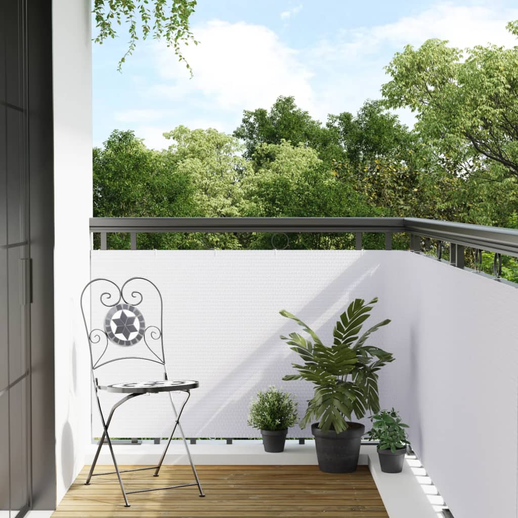 Toldo Para Balcón Ratán Sintético Blanco 1000x80 Cm / Vetonek_5