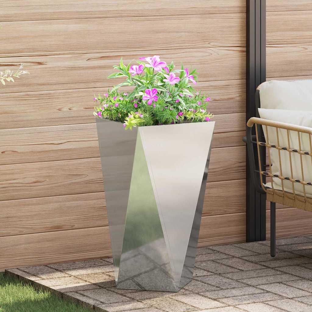 Jardinera 2 Uds. Plateado 40 X 40 X 75 Cm Acero Galvanizado_3
