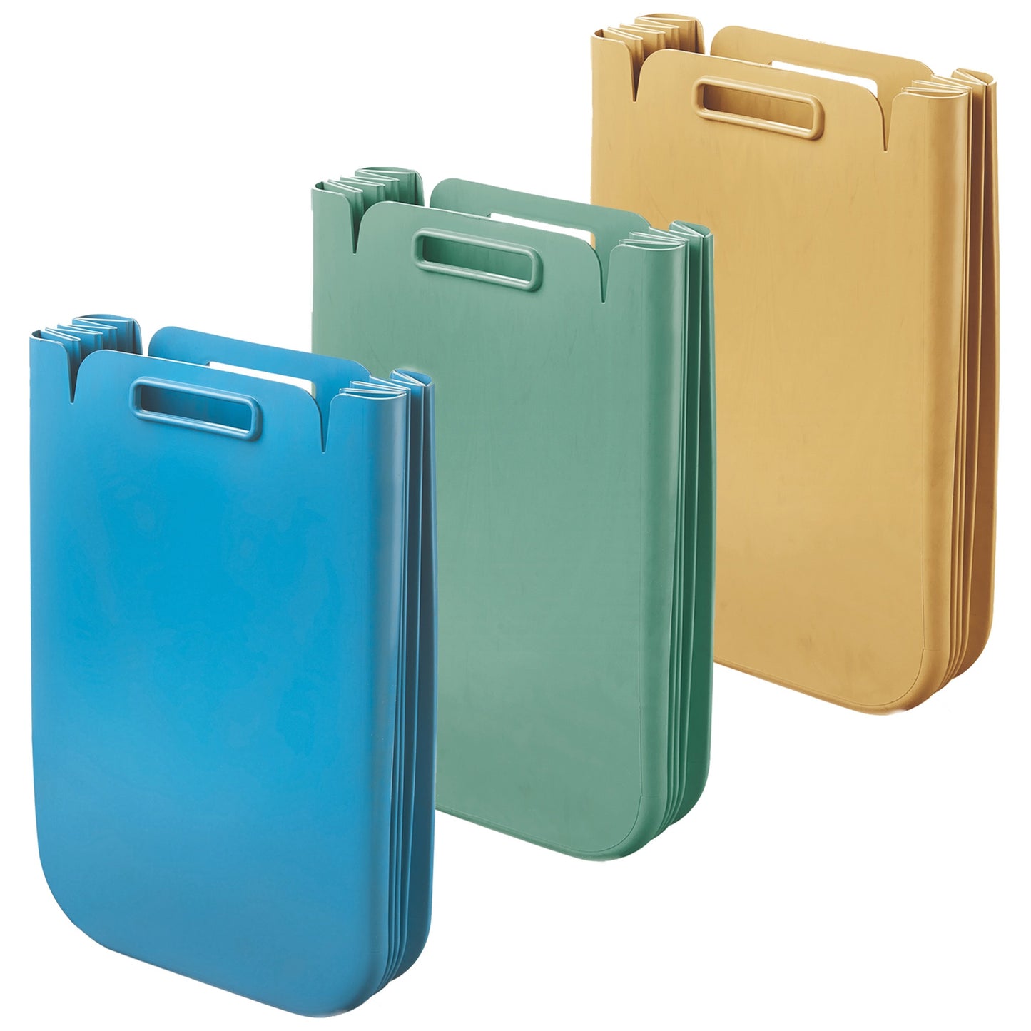Set De 3x Contenedor Multiusos Plegable 25 Litros C/uno (75l Totales), En Plástico Reciclado, 45x30 Cms, En Color_0