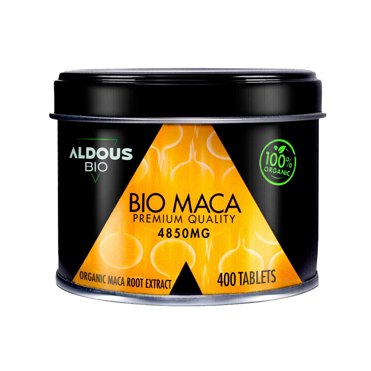 Extrato de Maca Andina Biológica Premium, 400 comprimidos de 4850 mg. Aldous Bio