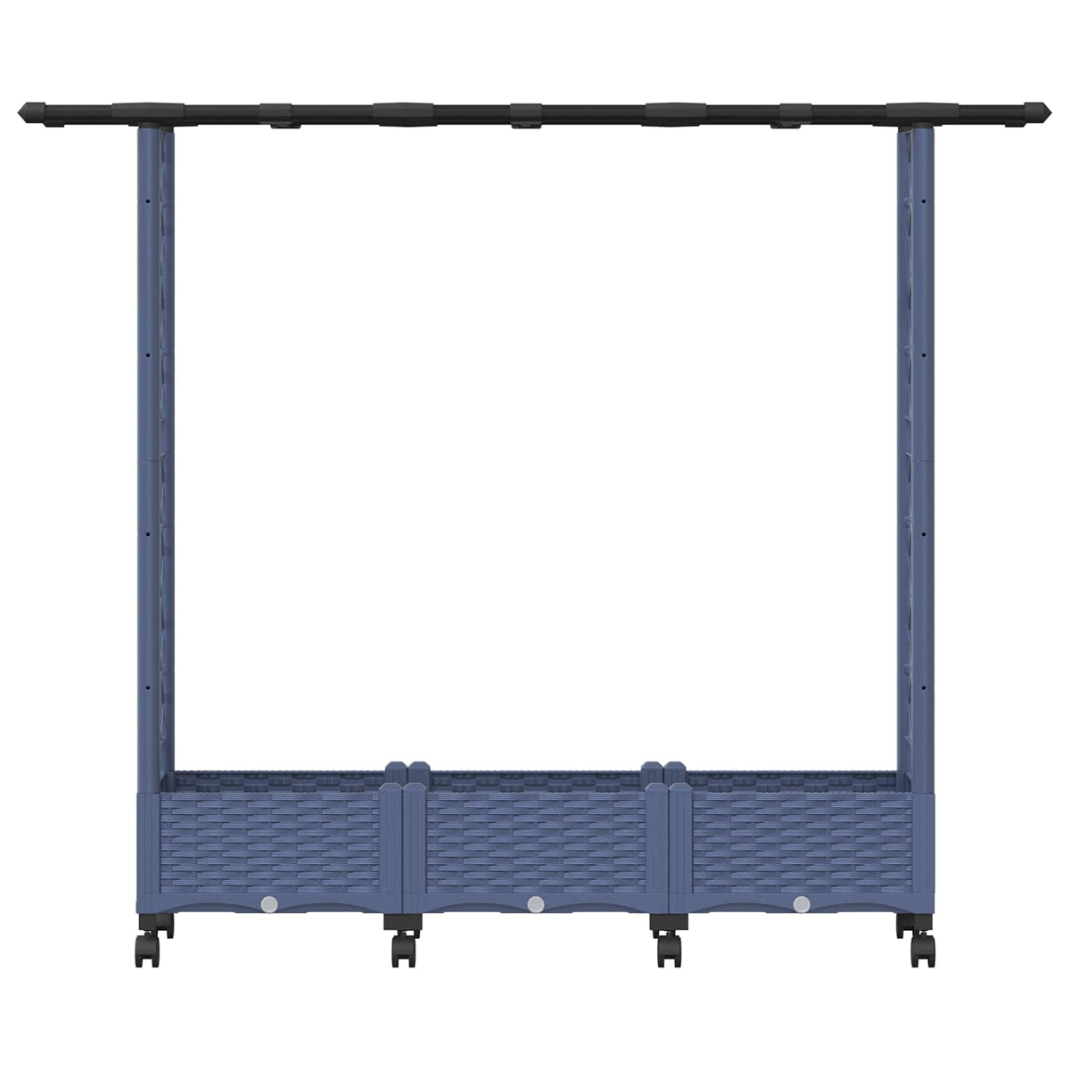 Cama Elevada Con Trellis Y Techo Gris 164 X 40 X 127 Cm Pp_3