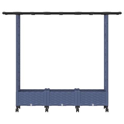 Cama Elevada Con Trellis Y Techo Gris 164 X 40 X 127 Cm Pp_3