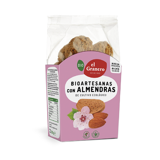 Biscoitos artesanais de amêndoa biológica da El Granero, 220 g