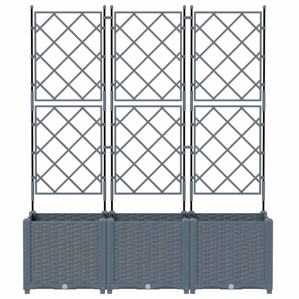 Macetero De Jardín 3 Uds. Gris Claro 120 X 40 X 143 Cm Pp_4
