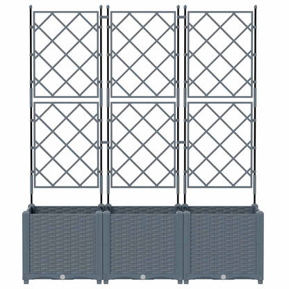 Macetero De Jardín 3 Uds. Gris Claro 120 X 40 X 143 Cm Pp_4