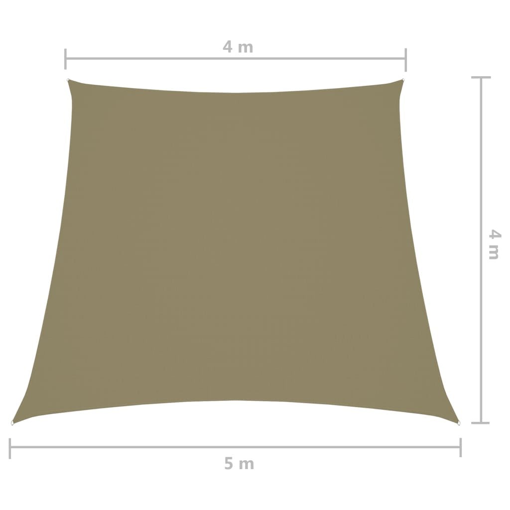 Vidaxl Toldo De Vela Trapezoidal Tela Oxford Beige 4/5x4 M_2