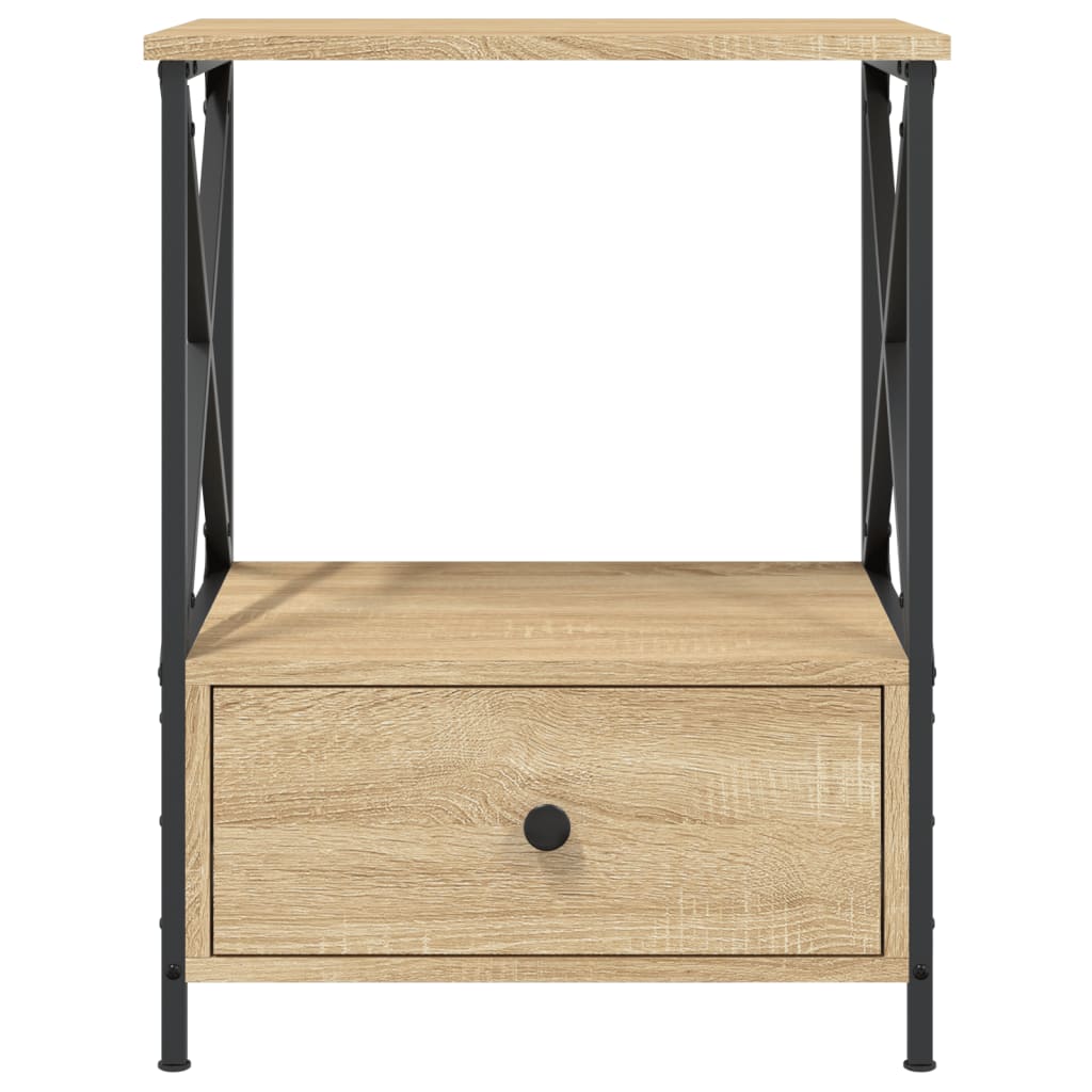 Mesita De Noche Madera De Ingeniería Roble Sonoma 50x41x65 Cm_3