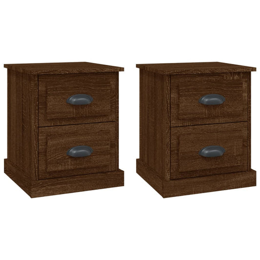 Mesitas De Noche 2 Uds Madera Roble Marrón 39x39x47,5 Cm_0