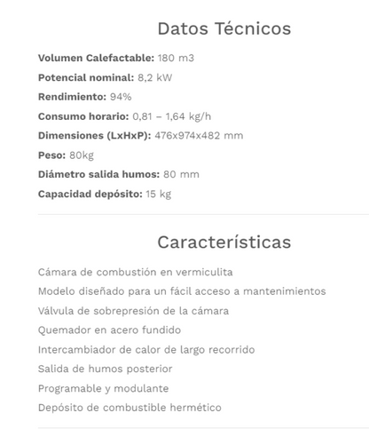 Fabricalor Estufa De Pellets Élite 8 Burdeos Ventilada_1