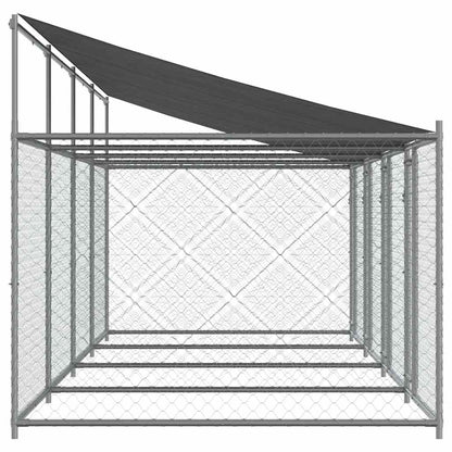 Jaula De Perros Techo Y Puertas Acero Galvanizado Gris 8x2x2 M_4