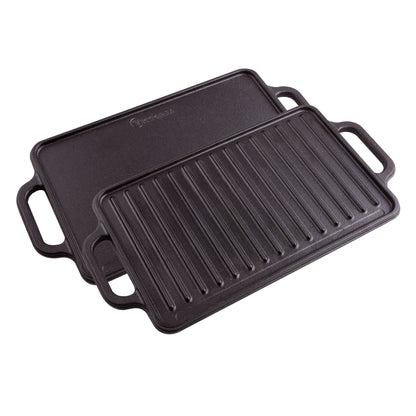 Victoria Plancha Cocina Hierro Fundido Esmaltado, Parrilla Reversible 33x21cm, Sin Pfoa, Fuego Barbacoa Sin Ptfe, 38793_0