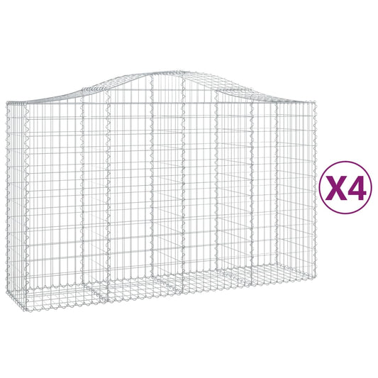 Cestas De Gaviones 4 Uds Forma De Arco Hierro 200x50x120/140 Cm_0