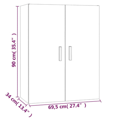 Armario Colgante De Pared Roble Sonoma 69,5x34x90 Cm / Vetonek_2