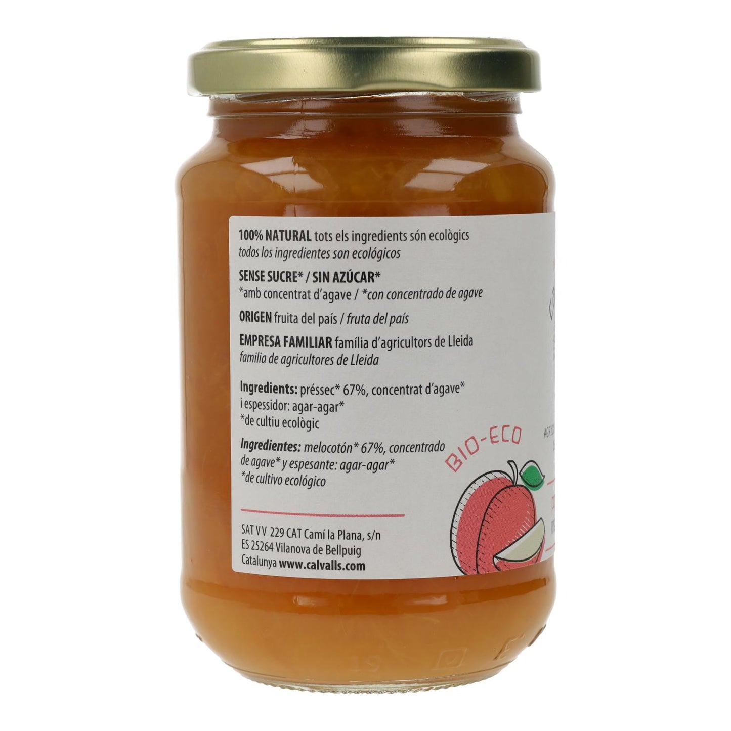 Geleia de Pêssego Biológica Cal Valls, 375 g
