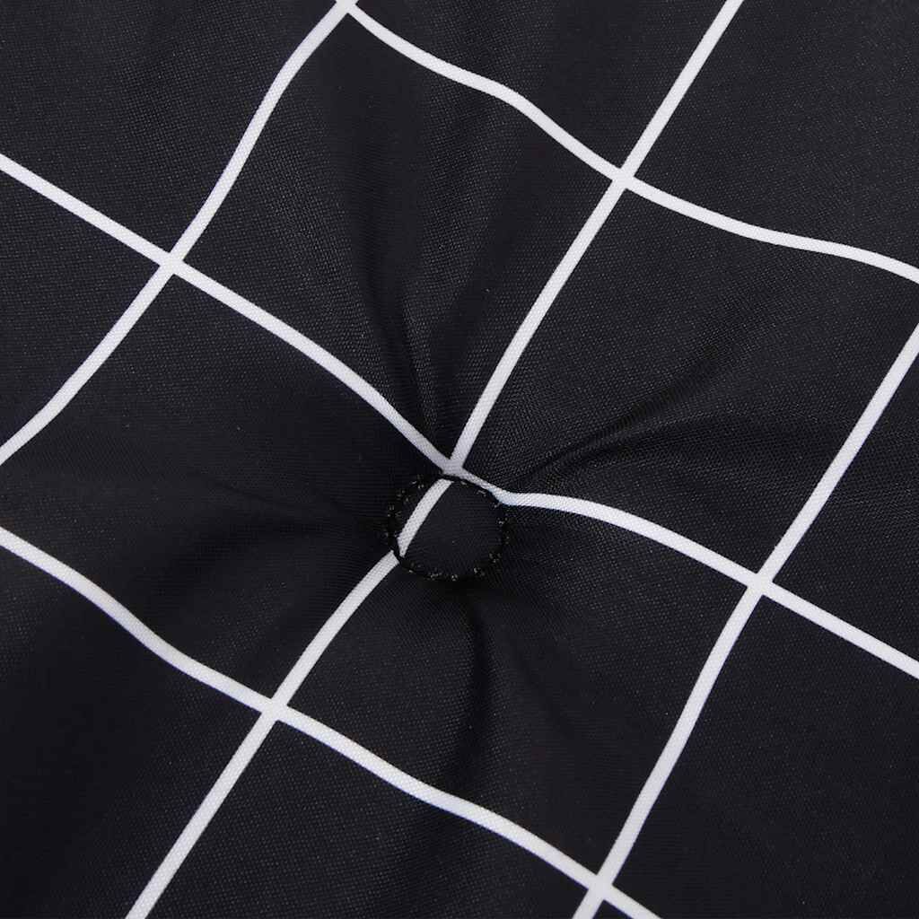 Vidaxl Cojín Para Banco Jardín Tela Oxford A Cuadros Negro 100x50x4 Cm_4