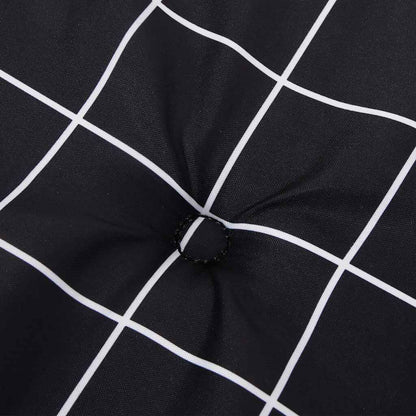 Vidaxl Cojín Para Banco Jardín Tela Oxford A Cuadros Negro 100x50x4 Cm_4