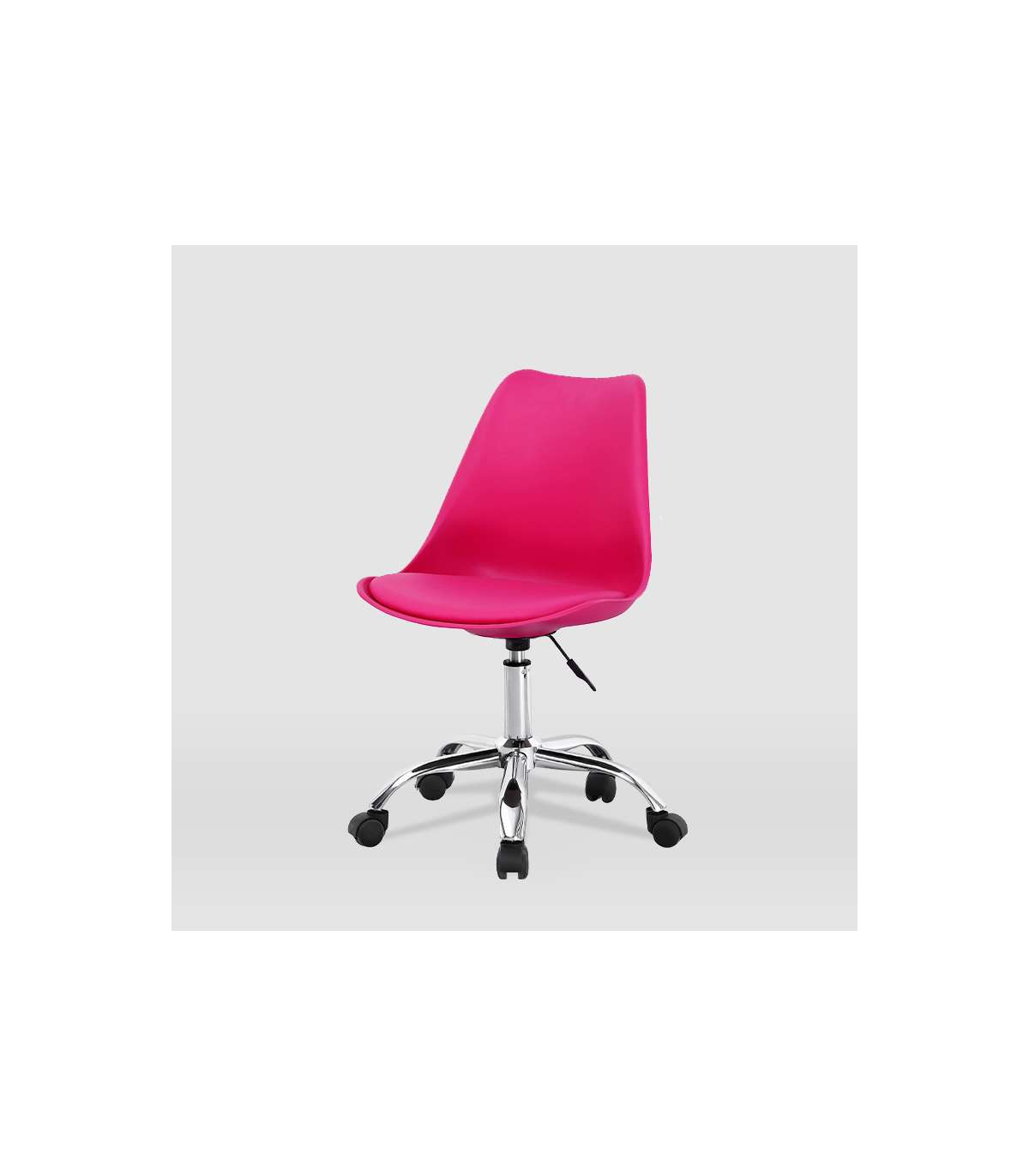 Silla De Oficina Adriana Acabado Rosa. Alto: 85.5-100.5cm Ancho: 47.5cm Fondo: 54.5cm._3