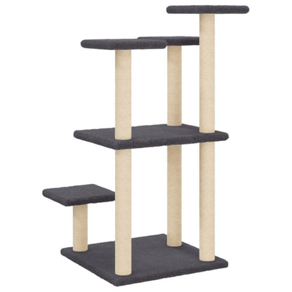 Vidaxl Postes Rascadores Para Gatos Con Plataformas Gris Oscuro 98,5cm_5