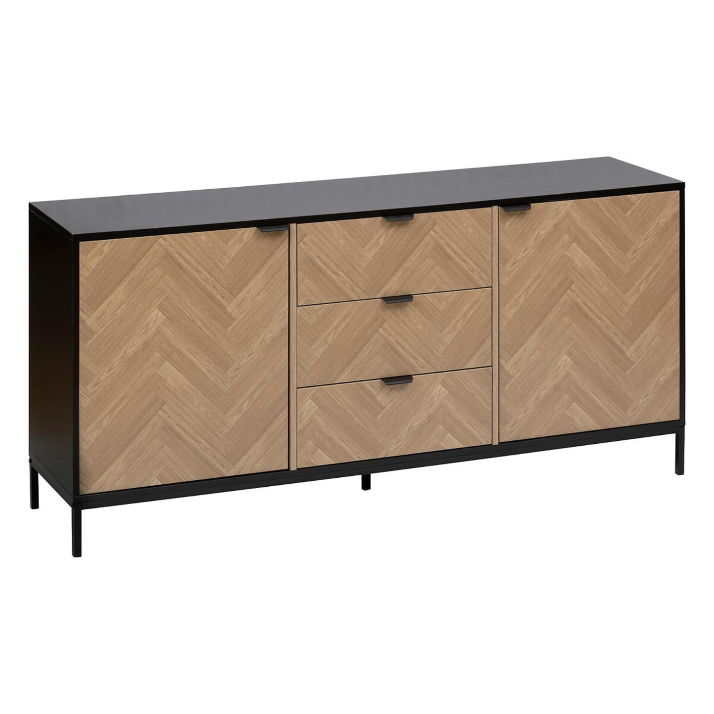Buffet Chevrons Negro – PART BDE1 (160 x 40 x 75 cm)_0
