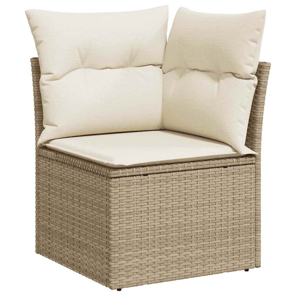 Set Sofás De Jardín 7 Piezas Y Cojines Ratán Sintético Beige / Vetonek_0