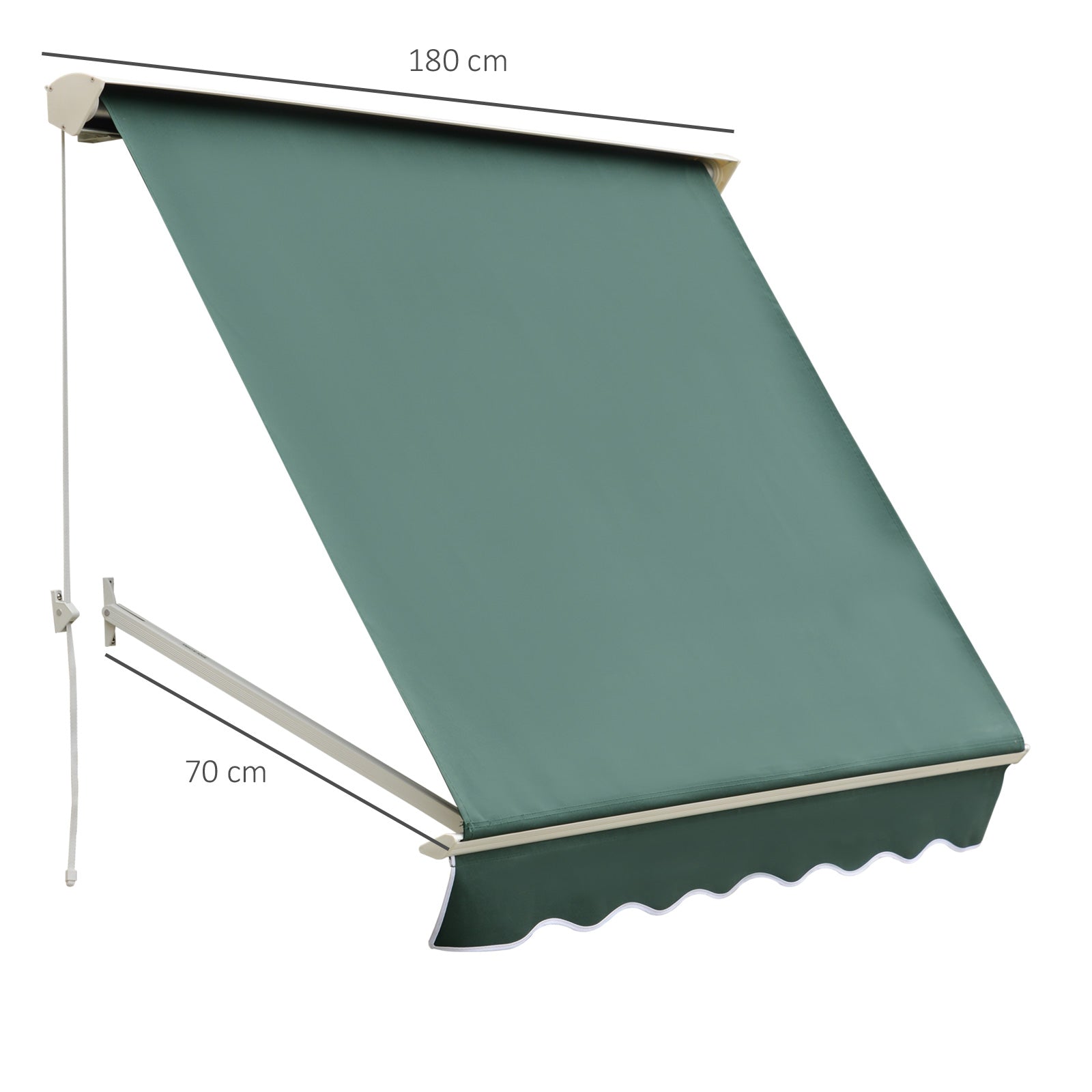 Outsunny Toldo Manual De Aluminio Ventana Exterior Ángulo Ajustable Impermeable_2